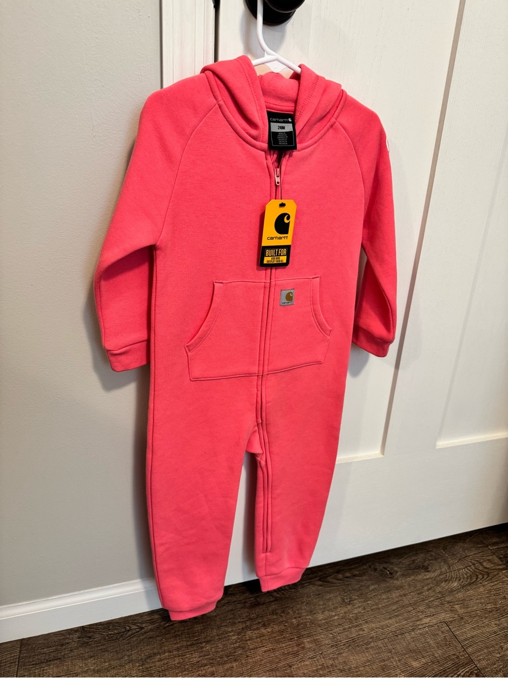 Carhartt Kids Coral Pink Hooded One-Piece